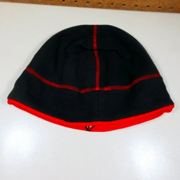 Harley Davidson mens red an black reversible fleece motorcycle beanie - Picture 2 of 4